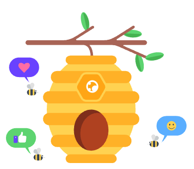 Beehive with reaction bubbles
